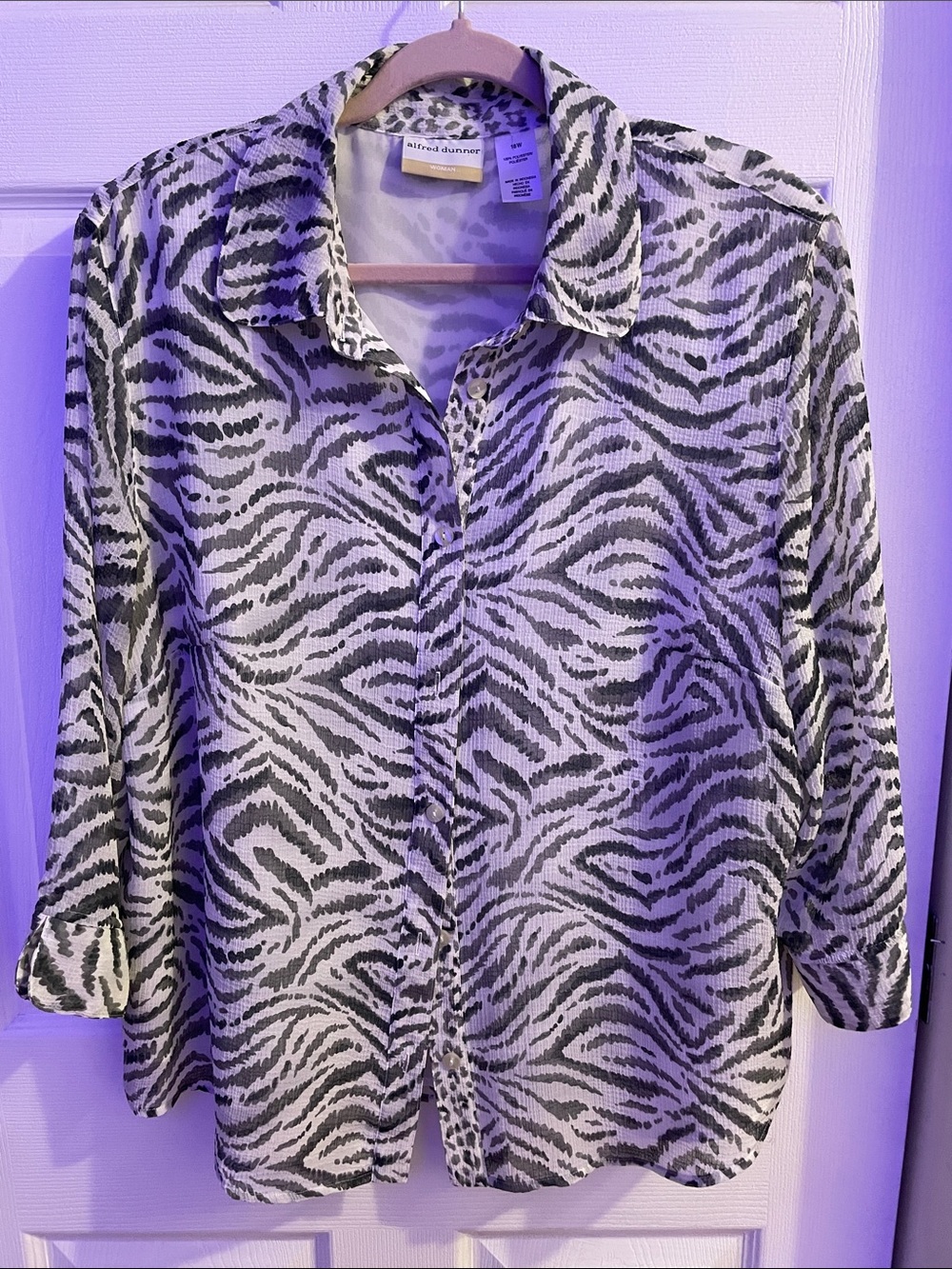 Vintage Alfred Dunner zebra print top